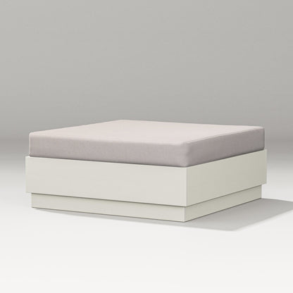 PW Designer Series Elevate Lounge Ottoman in Vintage White / Dune Burlap