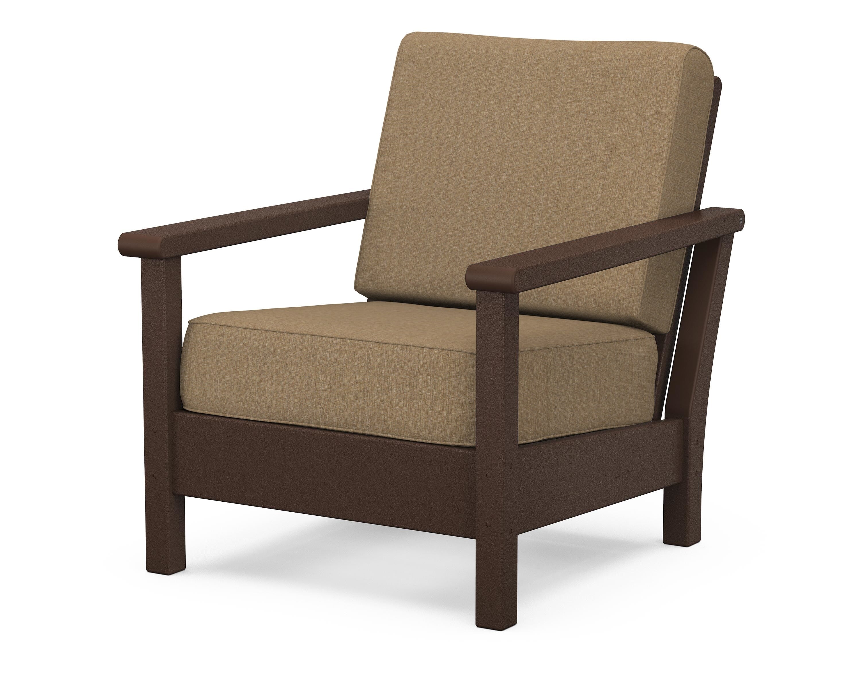 POLYWOOD® Harbour Deep Seating Chair in Mahogany / Sesame