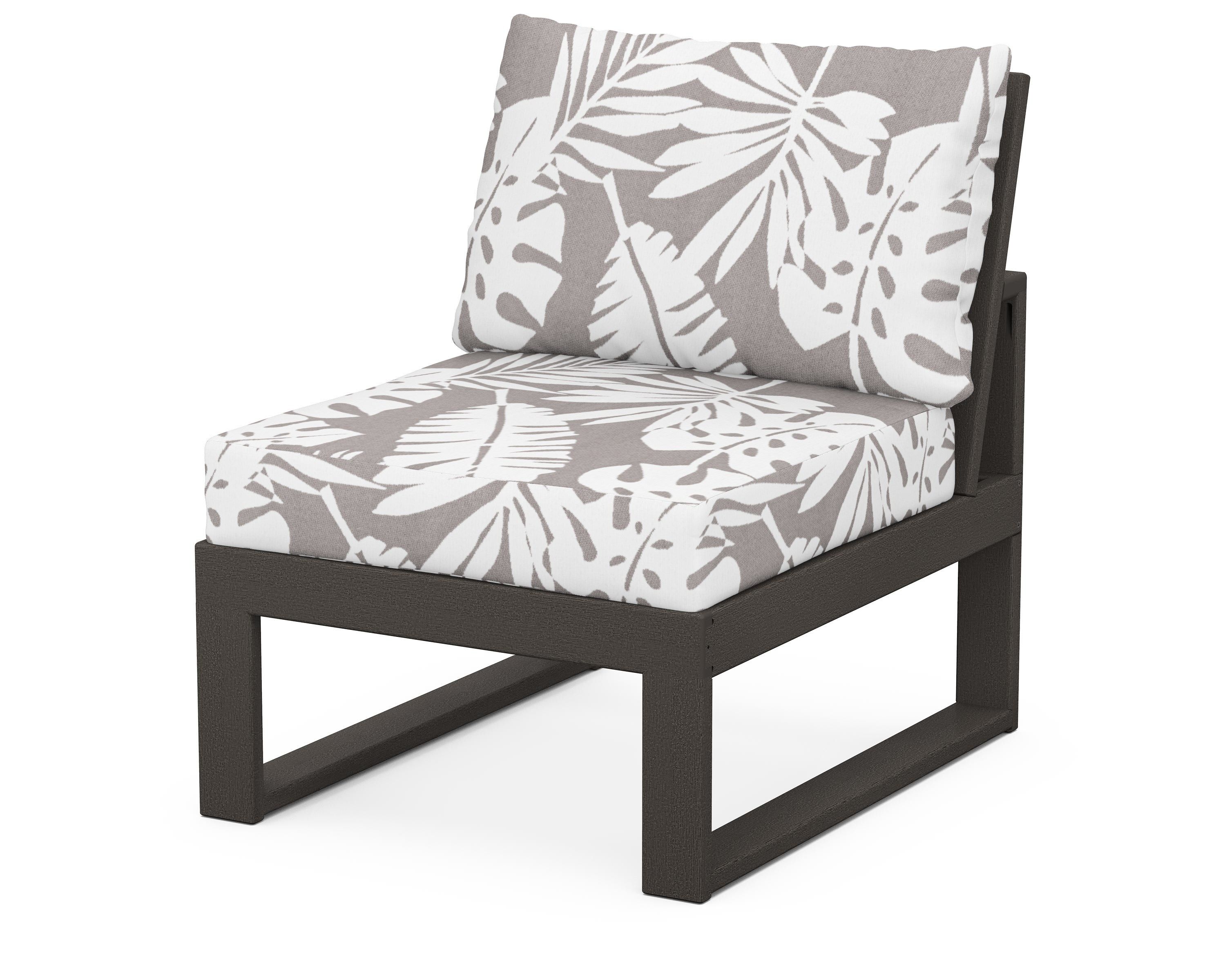 Unbranded Modular Armless Chair in Vintage Coffee / Leaf Grey Mist