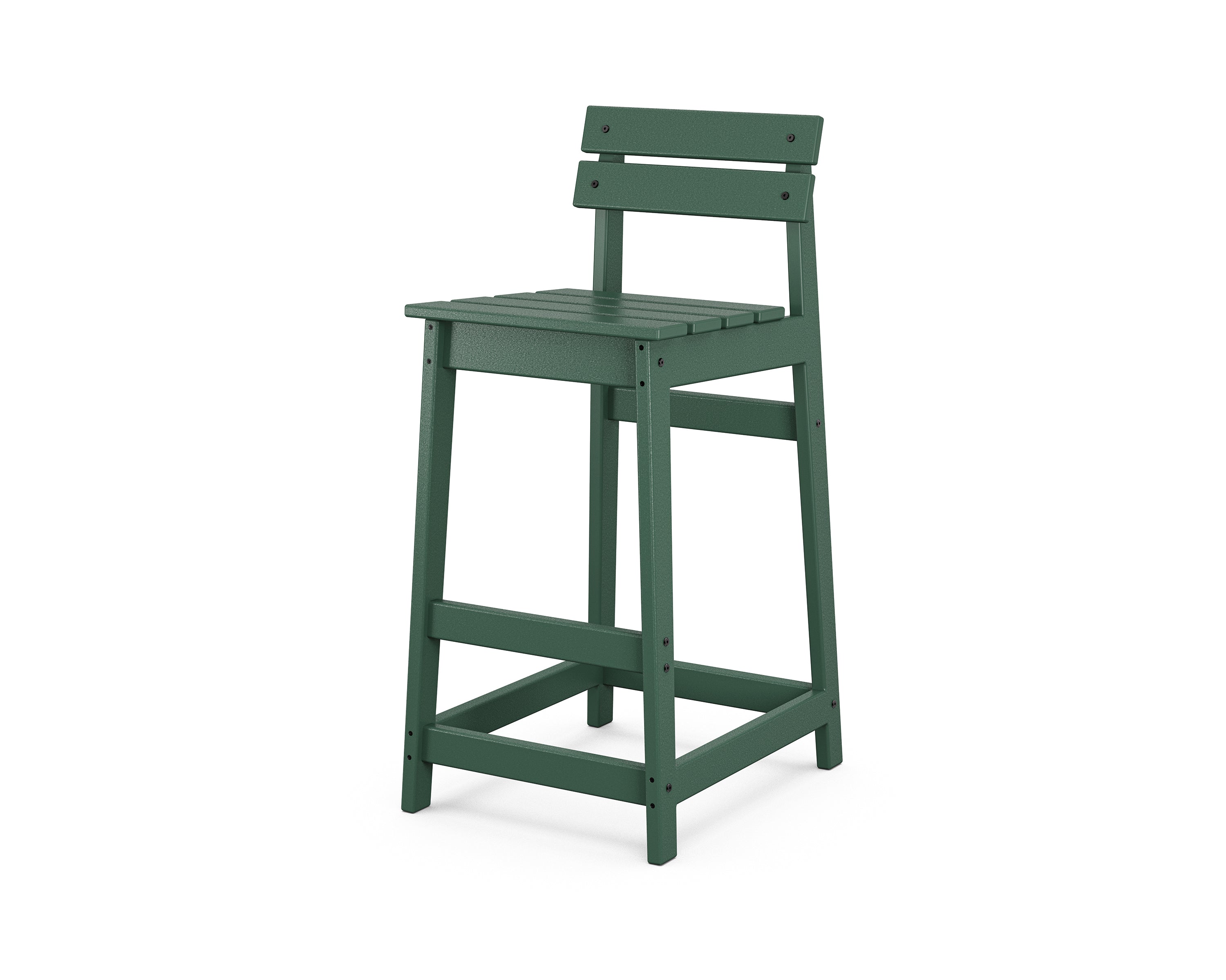POLYWOOD® Modern Studio Plaza Lowback Bar Chair in Green