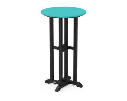 POLYWOOD® Contempo 24" Round Bar Table in Black / Aruba