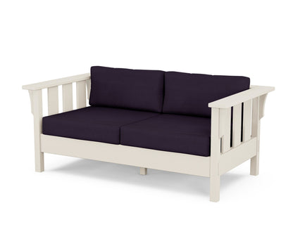 Martha Stewart by POLYWOOD® Acadia Deep Seating Loveseat in Sand / Navy Linen