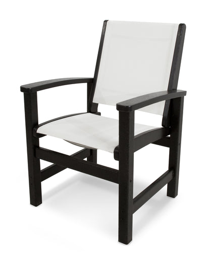 POLYWOOD® Coastal Dining Chair in Black / White Sling