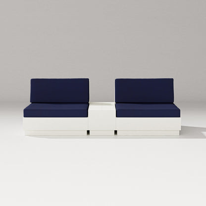 PW Designer Series Elevate Lounge Chair Set in Vintage White / Navy