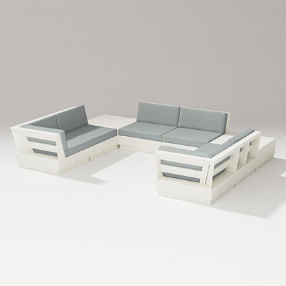 PW Designer Series Elevate 8-Piece U-Shaped Sectional in Vintage White / Spa