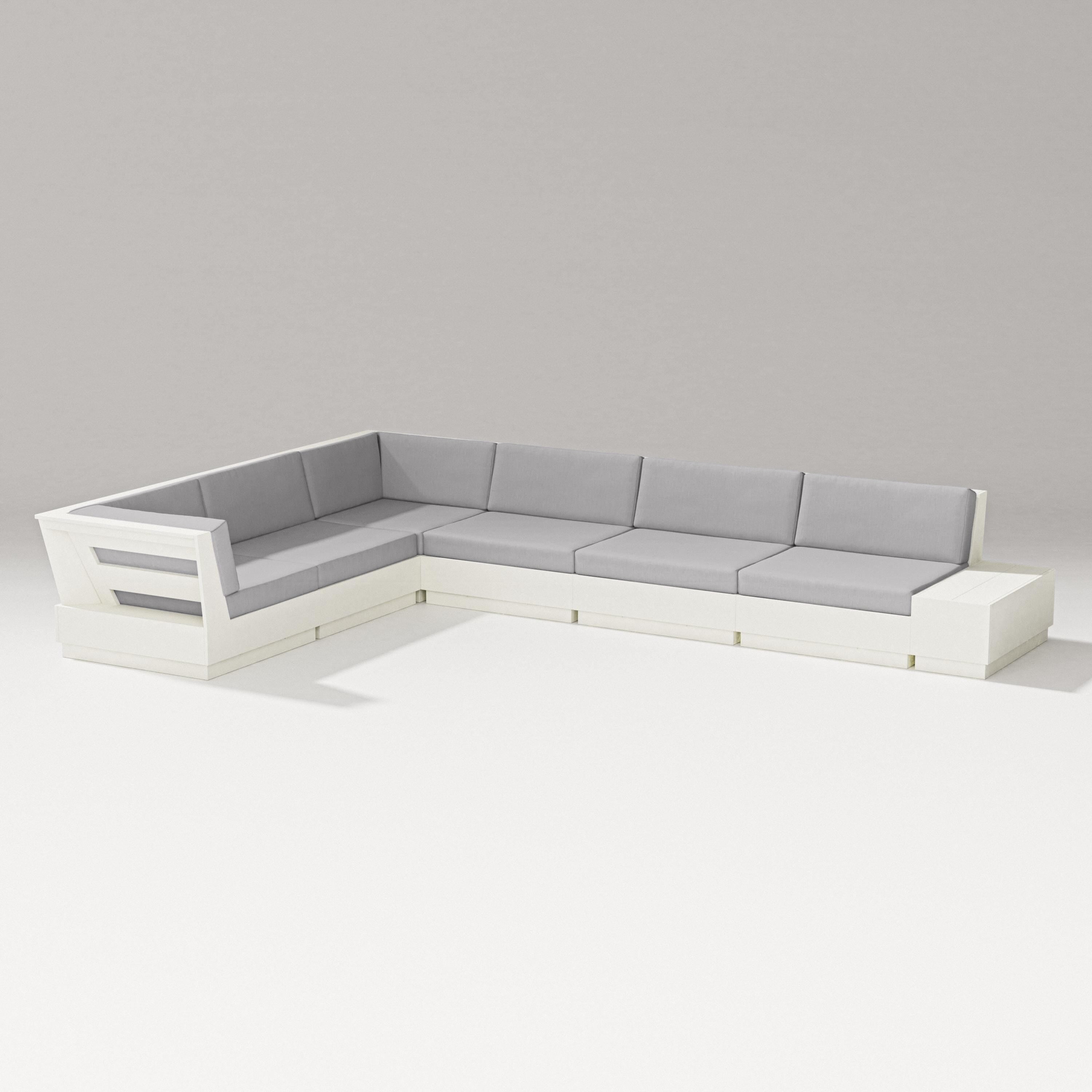 PW Designer Series Elevate 7-Piece Corner Sectional in Vintage White / Granite