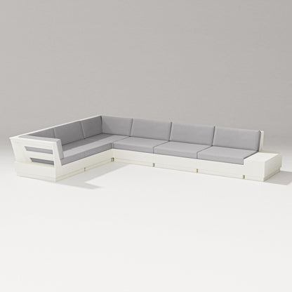 PW Designer Series Elevate 7-Piece Corner Sectional in Vintage White / Granite