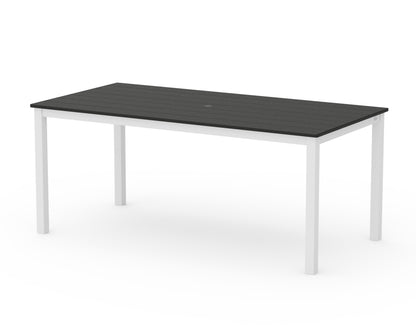 POLYWOOD® Main Street 36" x 72" Dining Table in White / Black