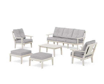 POLYWOOD® Prairie 6-Piece Lounge Sofa Set in Sand / Granite