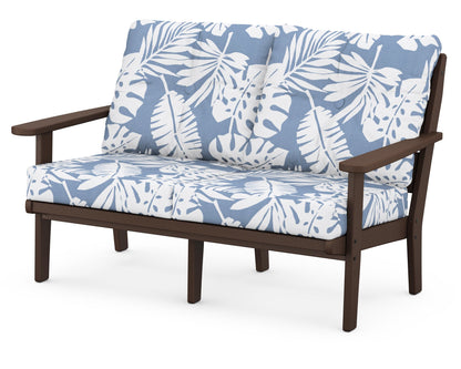 POLYWOOD® Lakeside Deep Seating Loveseat in Mahogany / Leaf Sky Blue