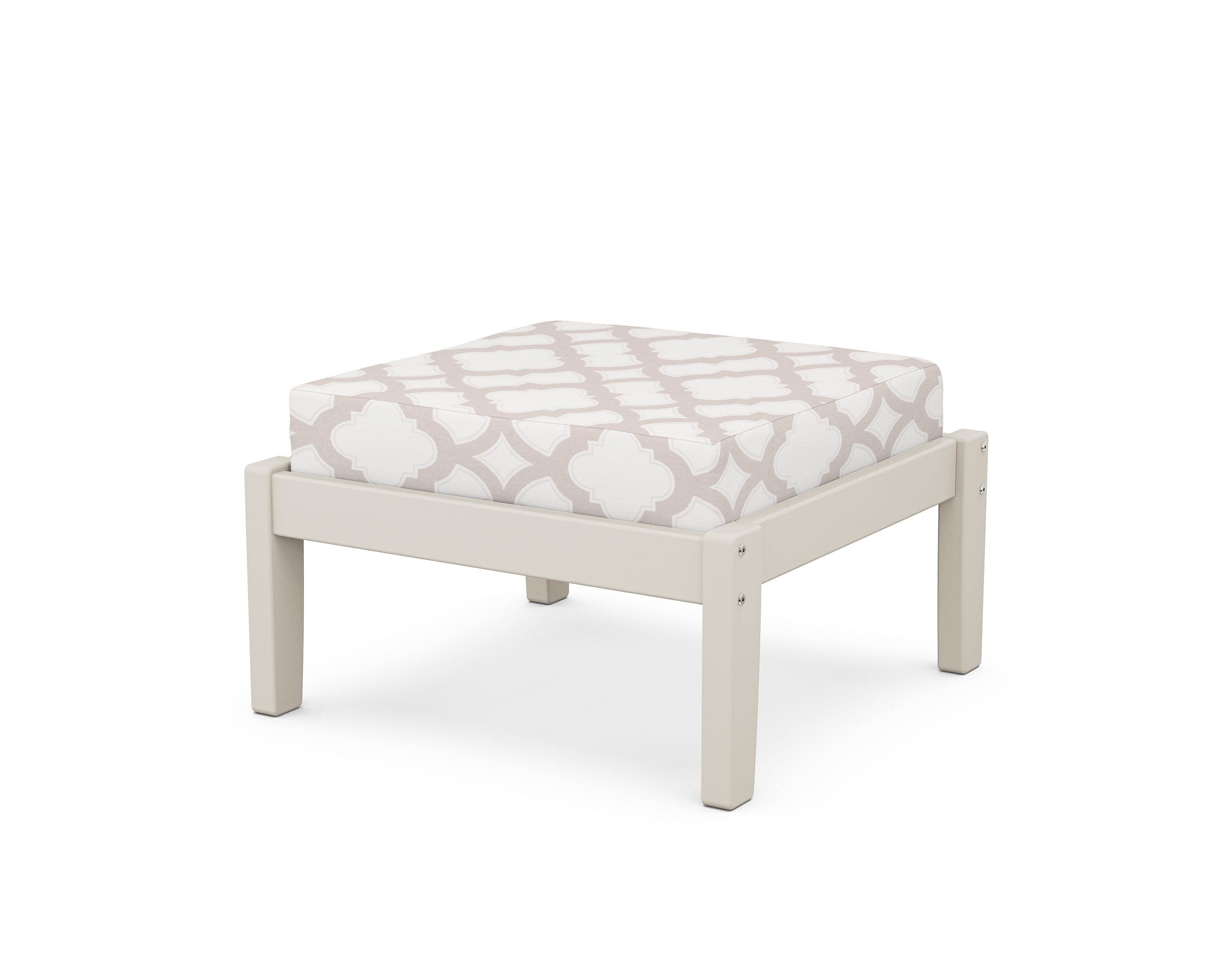Unbranded Deep Seating Ottoman in Sand / Trellis Dune Burlap