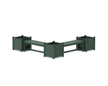 POLYWOOD® 48" Nautical L- Shaped Planter Bench Corner Set - Large in Green