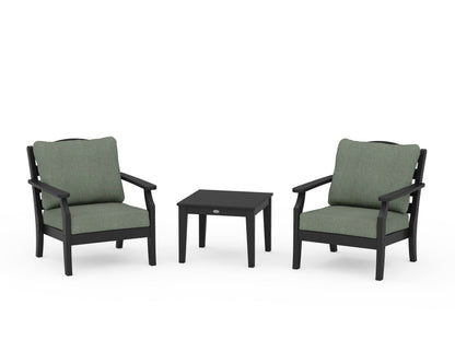 Draper James™ by  POLYWOOD® Savannah 3-Piece Deep Seating Set in Black / Cast Sage