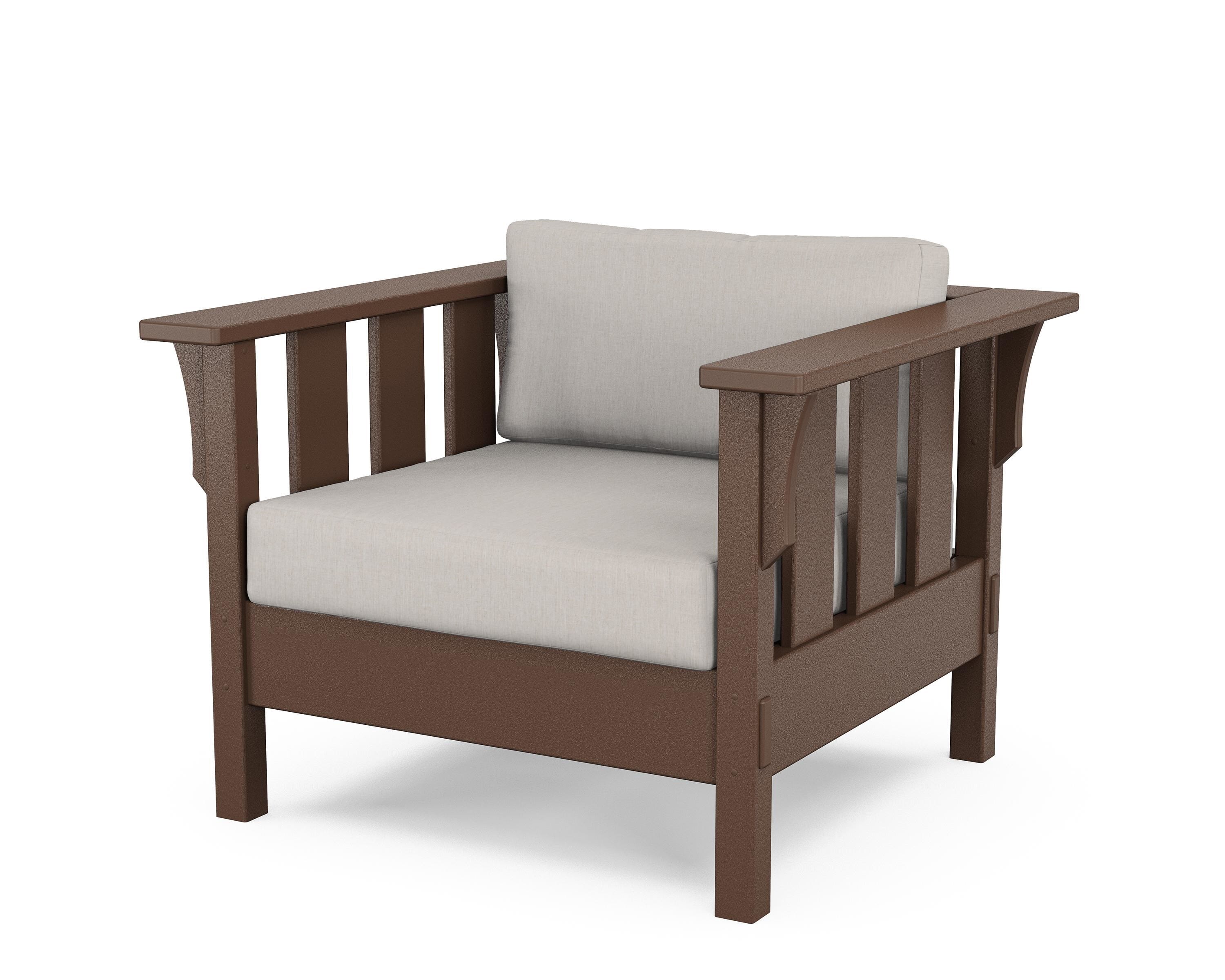 Martha Stewart by POLYWOOD® Acadia Deep Seating Chair in Mahogany / Cast Ash