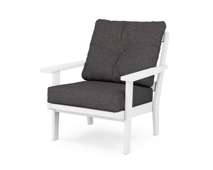 POLYWOOD® Oxford Deep Seating Chair in White / Ash Charcoal
