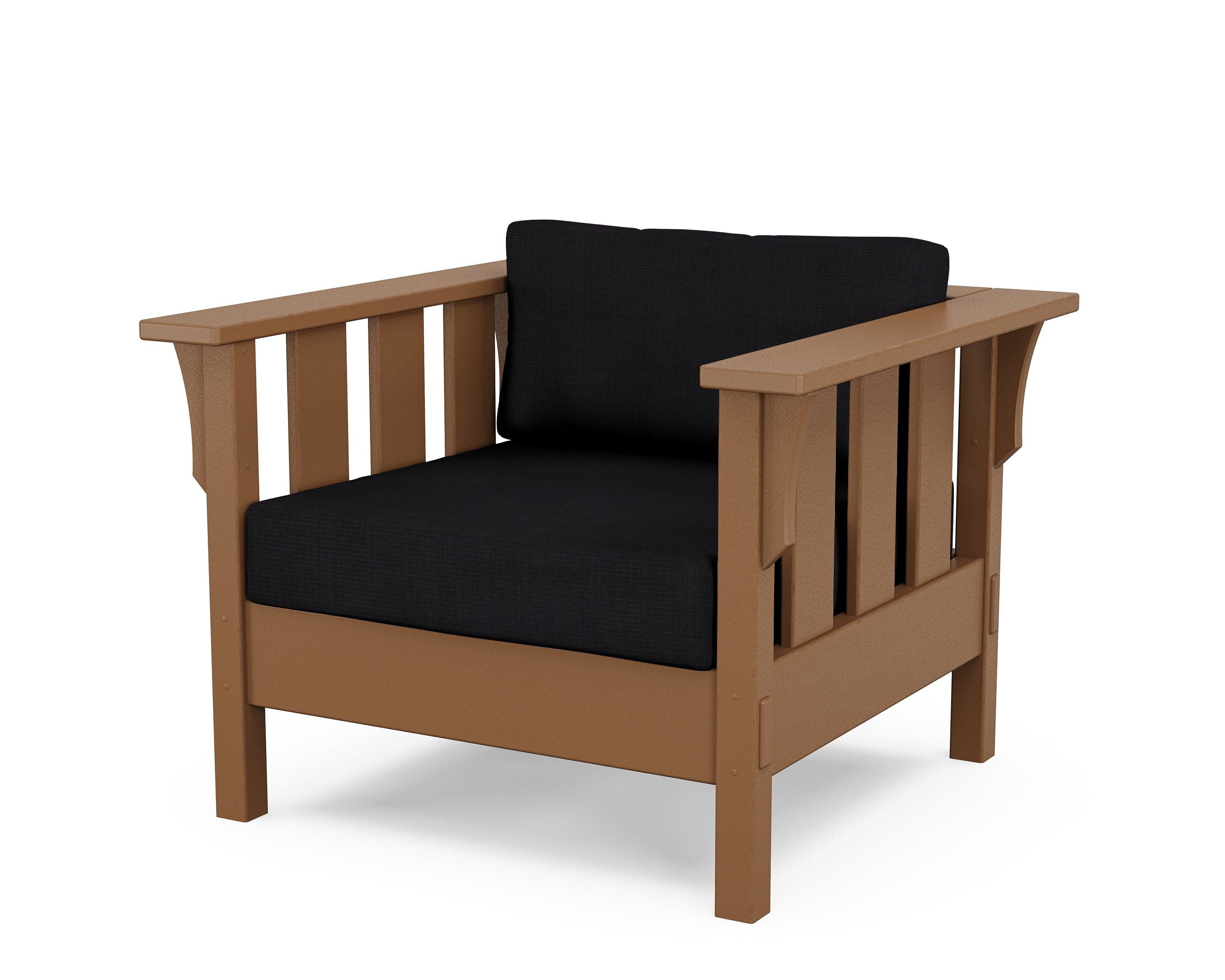 Martha Stewart by POLYWOOD® Acadia Deep Seating Chair in Teak / Midnight Linen
