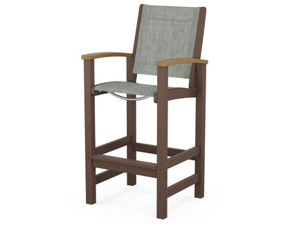 POLYWOOD® Coastal Bar Chair in Mahogany / Natural / Birch Sling