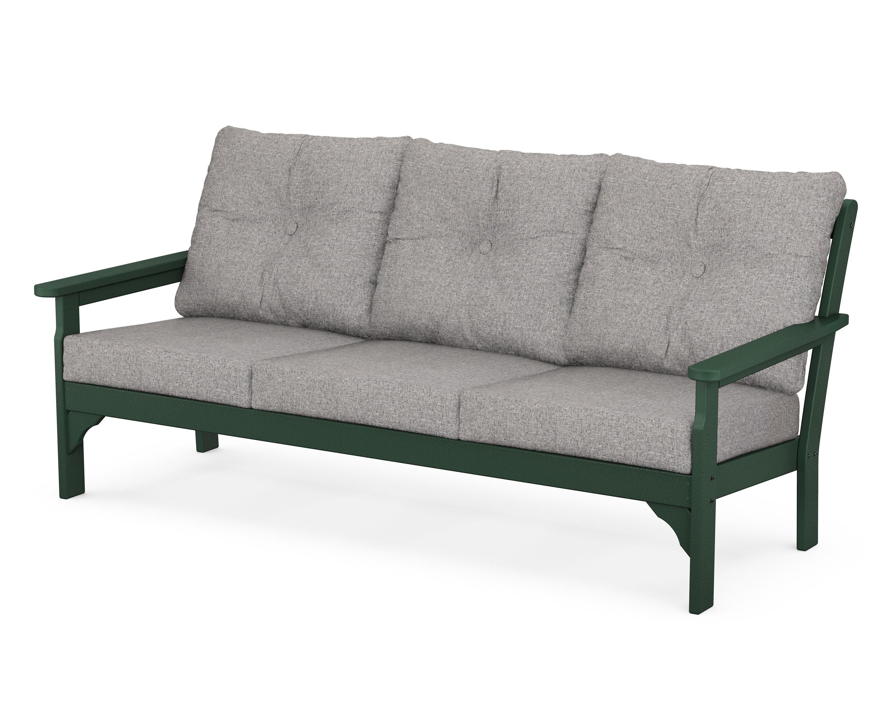 POLYWOOD® Vineyard Deep Seating Sofa in Green / Grey Mist