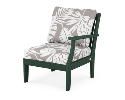 POLYWOOD® Braxton Modular Right Arm Chair in Green / Leaf Grey Mist