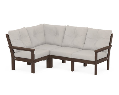 POLYWOOD® Vineyard 4-Piece Sectional in Mahogany / Cast Ash