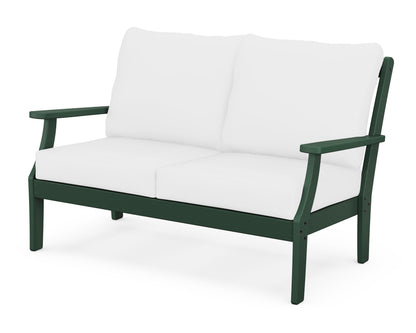 POLYWOOD® Braxton Deep Seating Loveseat in Green / Natural