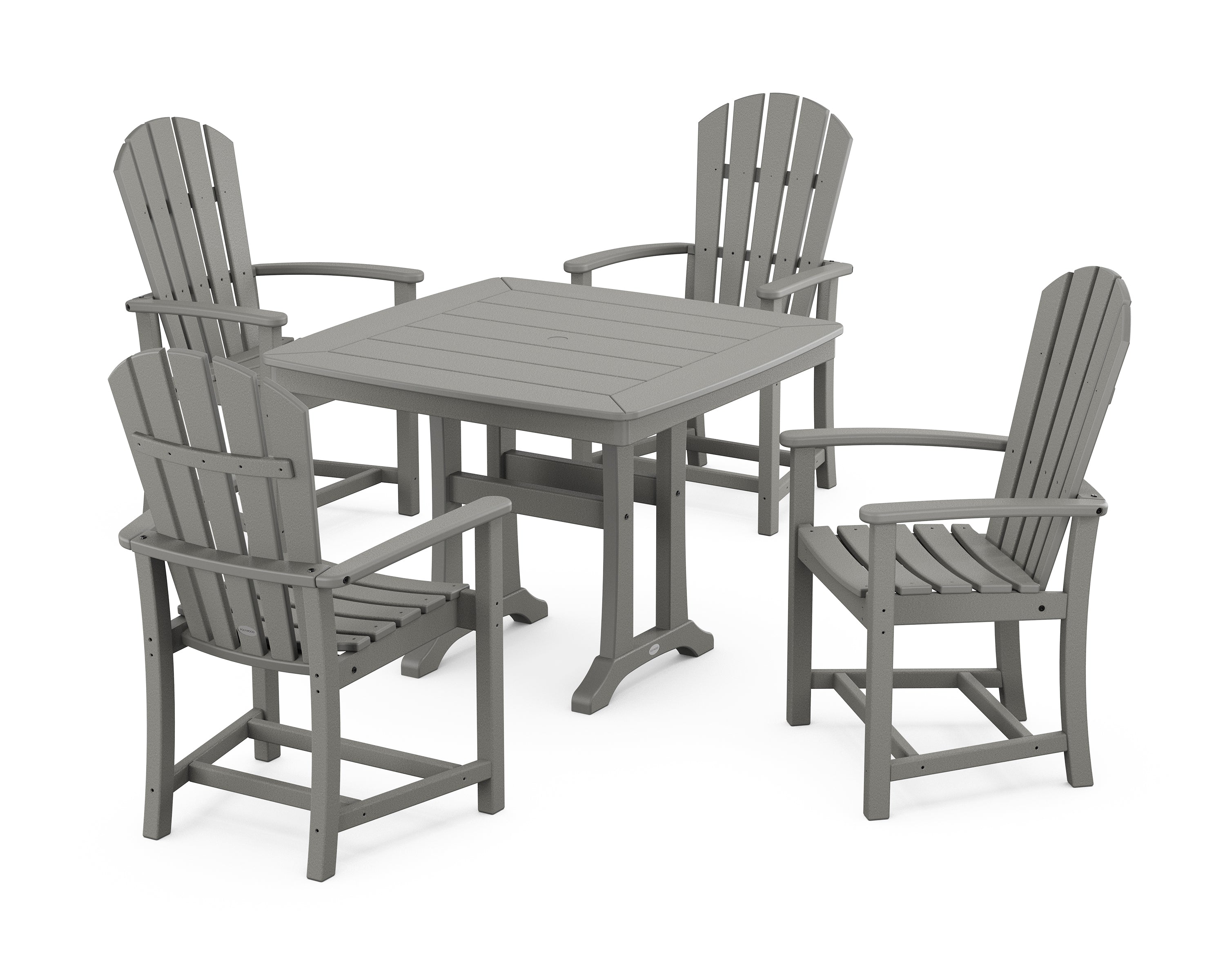 POLYWOOD® Palm Coast 5-Piece Dining Set with Trestle Legs in Slate Grey