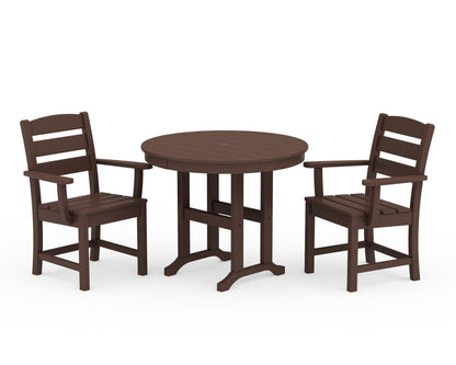 POLYWOOD® Lakeside 3-Piece Round Dining Set in Mahogany