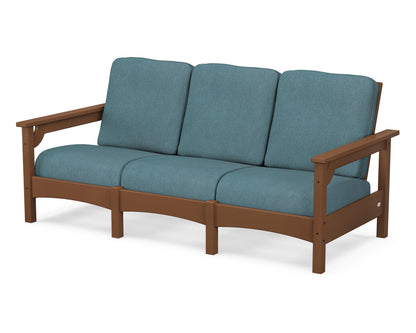 POLYWOOD® Club Sofa in Teak / Ocean Teal