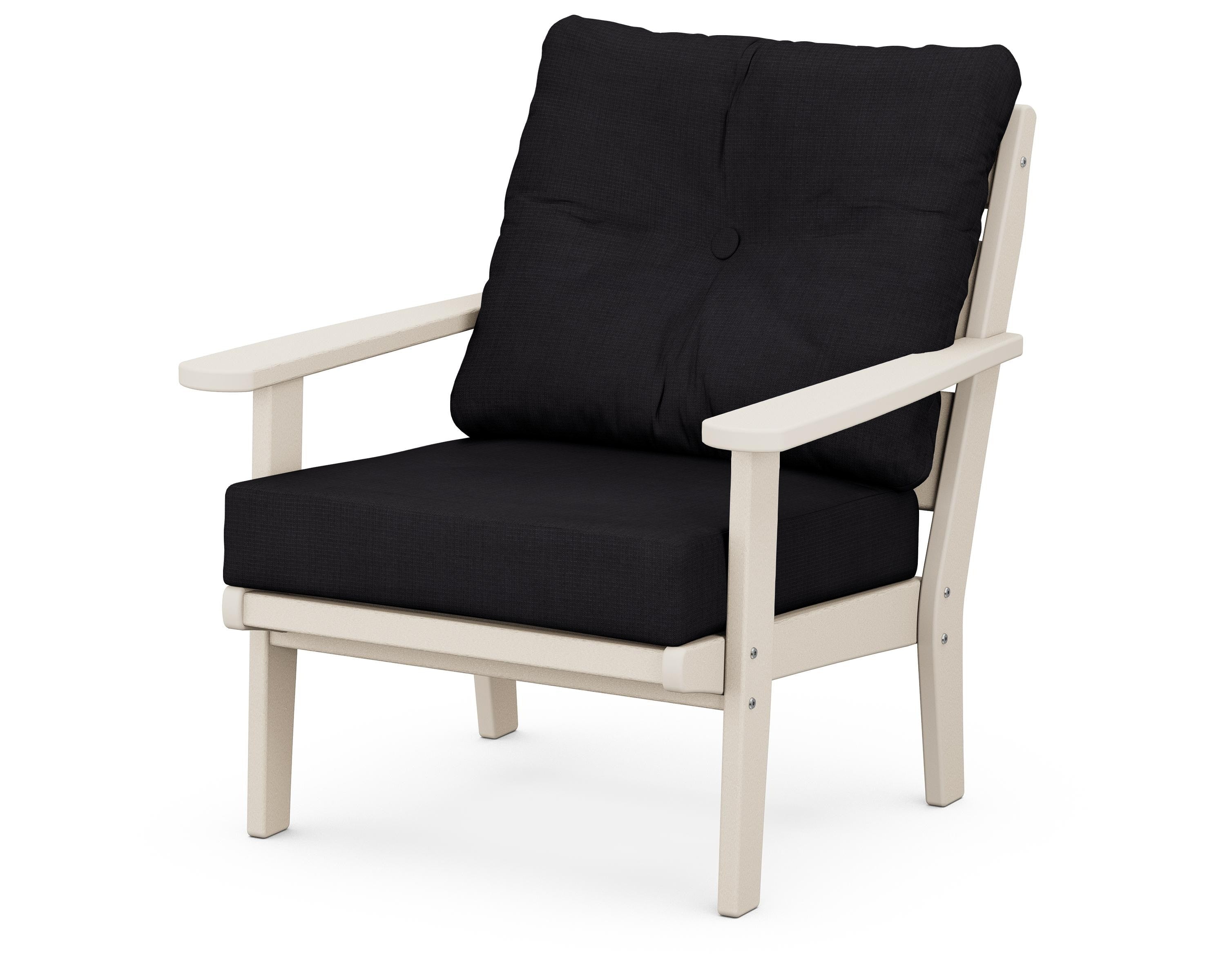 POLYWOOD® Lakeside Deep Seating Chair in Sand / Midnight Linen