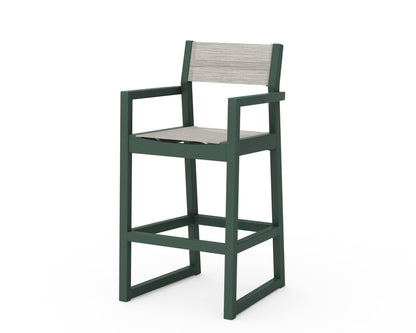 POLYWOOD® EDGE Sling Bar Arm Chair in Green / Birch Sling