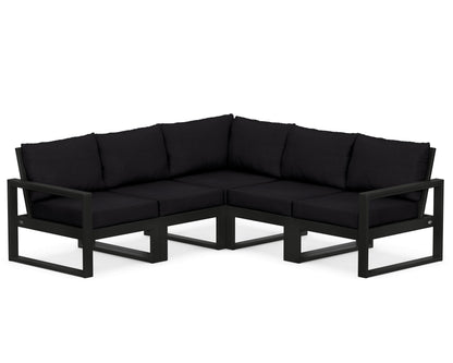POLYWOOD® EDGE 5-Piece Modular Deep Seating Set in Black / Midnight Linen
