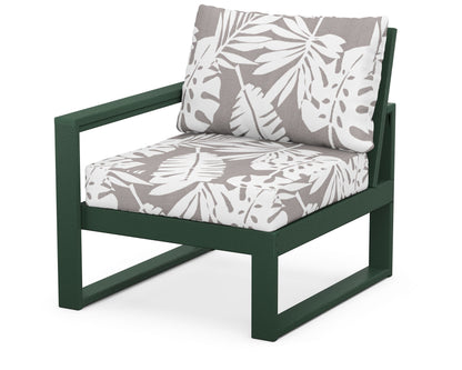 POLYWOOD® EDGE Modular Left Arm Chair in Green / Leaf Grey Mist