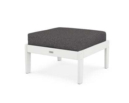 Country Living Cottage Deep Seating Ottoman in White / Ash Charcoal