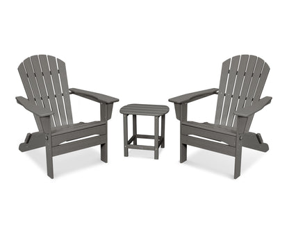 POLYWOOD® South Beach 3-Piece Folding Adirondack Set in Slate Grey