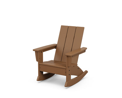 POLYWOOD® Kids Modern Adirondack Rocking Chair in Teak