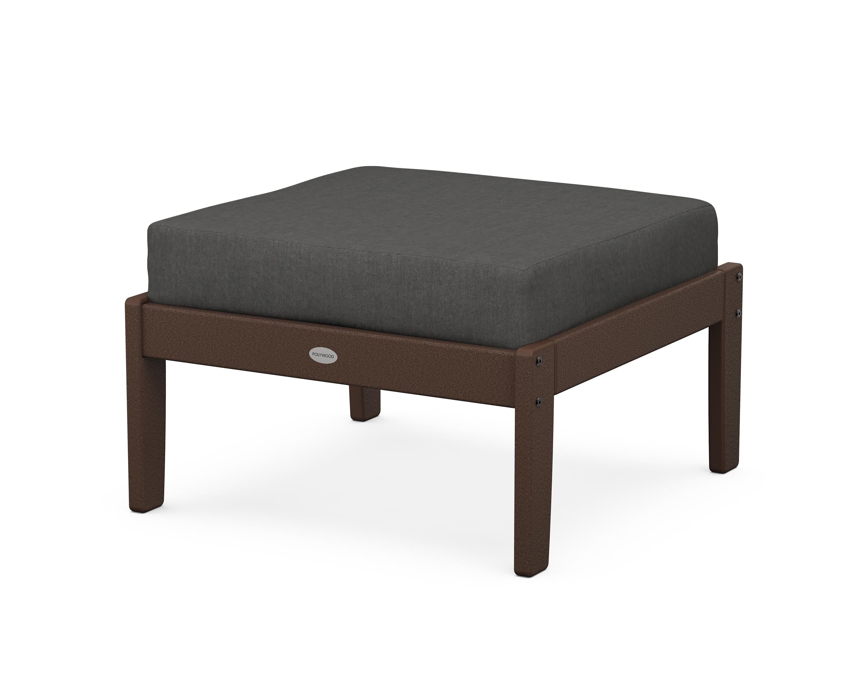 POLYWOOD® Braxton Deep Seating Ottoman in Mahogany / Spectrum Carbon
