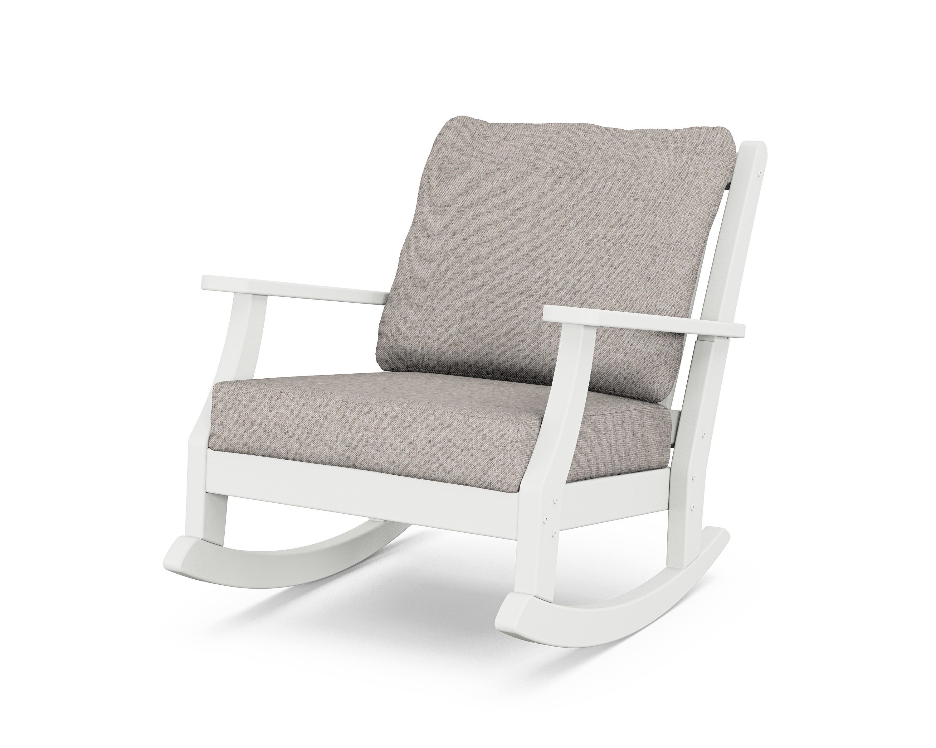 Country Living Wovendale Deep Seating Rocking Chair in White / Weathered Tweed