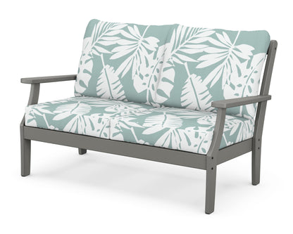 POLYWOOD® Braxton Deep Seating Loveseat in Slate Grey / Leaf Glacier Spa