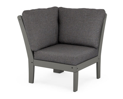 POLYWOOD® Braxton Modular Corner Chair in Slate Grey / Ash Charcoal