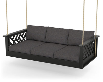 POLYWOOD® Chippendale Daybed Swing in Black / Ash Charcoal