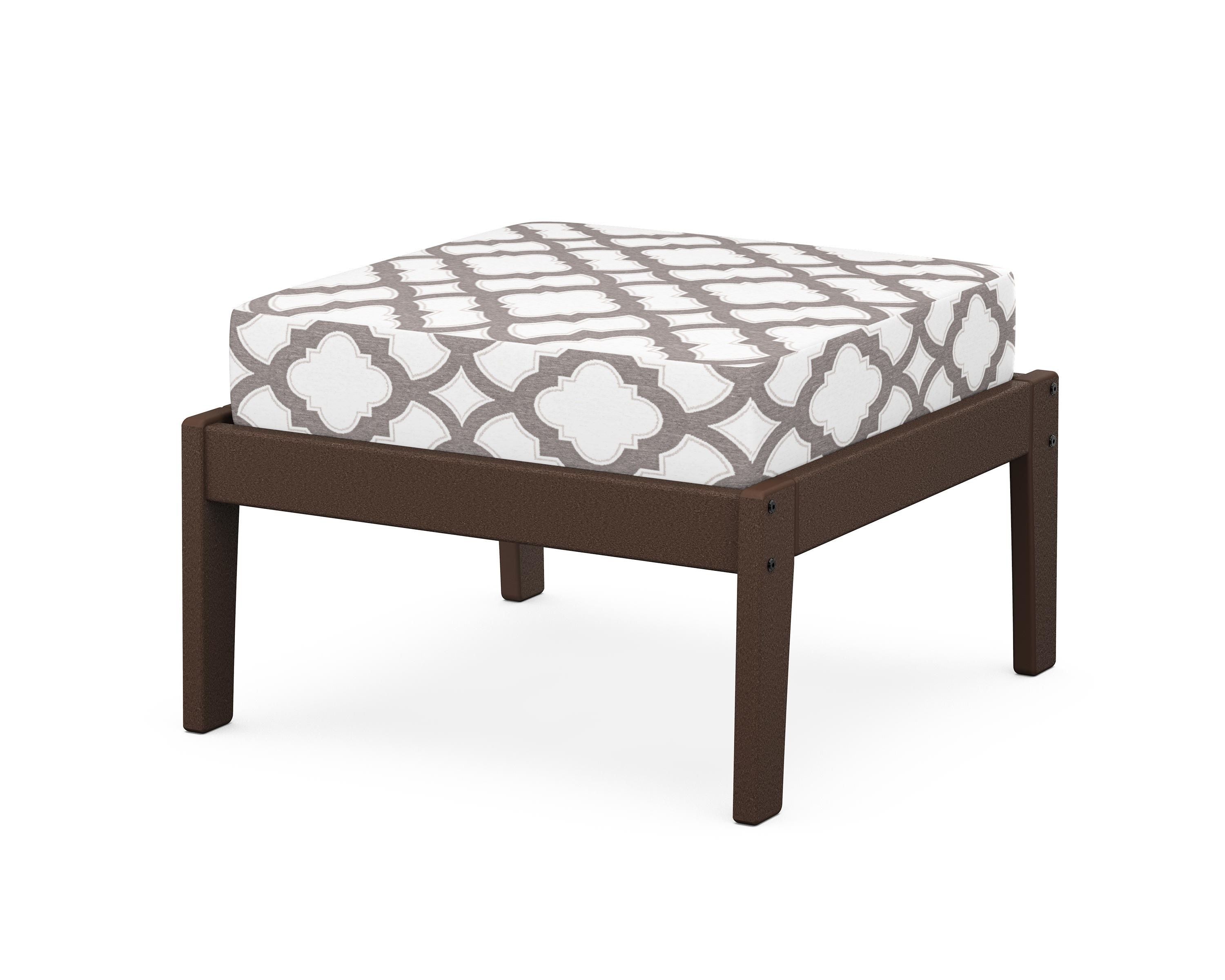 Unbranded Deep Seating Ottoman in Mahogany / Trellis Grey Mist