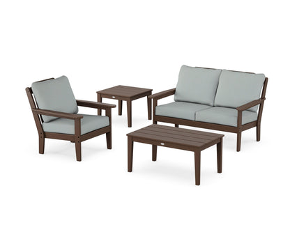 Country Living Wovendale 4-Piece Deep Seating Set in Mahogany / Spa