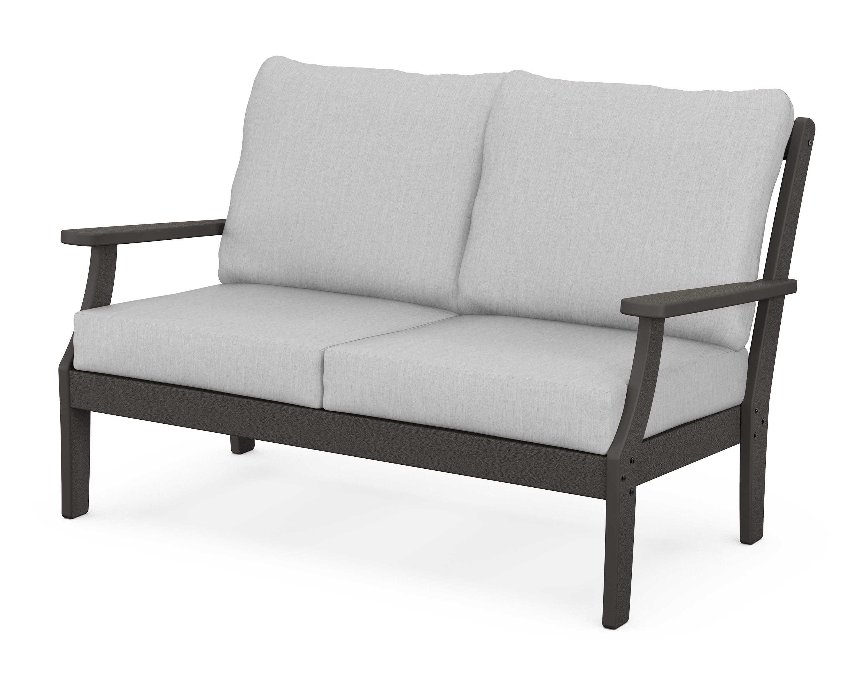 POLYWOOD® Braxton Deep Seating Loveseat in Vintage Coffee / Granite