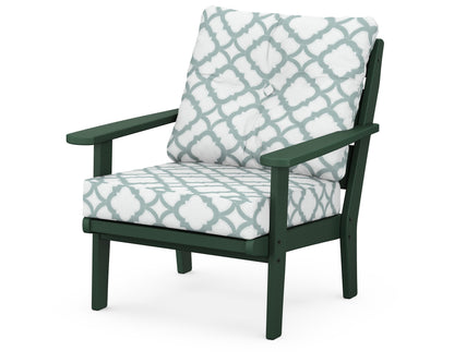 POLYWOOD® Lakeside Deep Seating Chair in Green / Trellis Glacier Spa