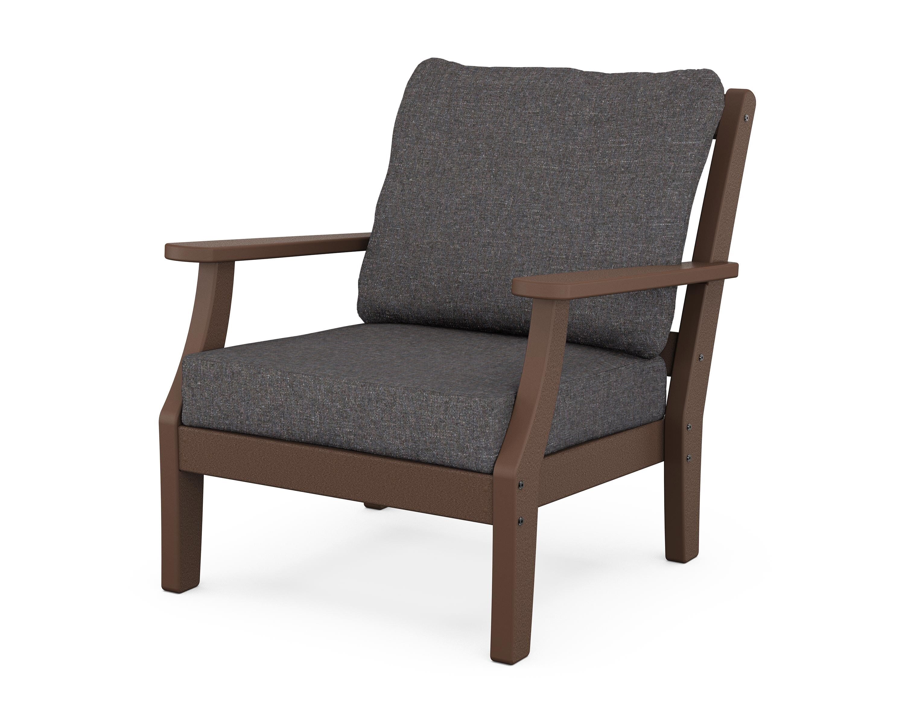 Martha Stewart by POLYWOOD® Chinoiserie Deep Seating Chair in Mahogany / Ash Charcoal