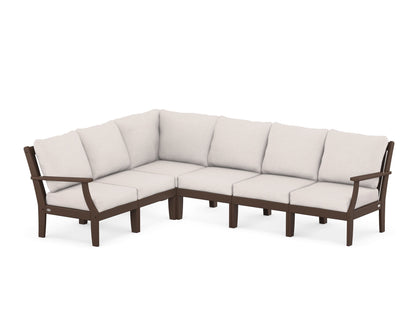 POLYWOOD® Braxton Modular 6-Piece Deep Seating Set in Mahogany / Dune Burlap