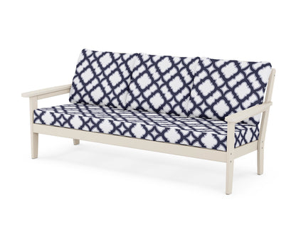 Country Living Cottage Deep Seating Sofa in Sand / Trellis Navy
