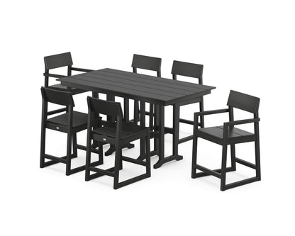 POLYWOOD® EDGE 7-Piece Farmhouse Counter Set in Black