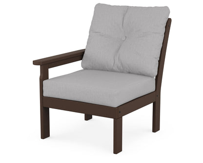 POLYWOOD® Vineyard Modular Left Arm Chair in Mahogany / Granite