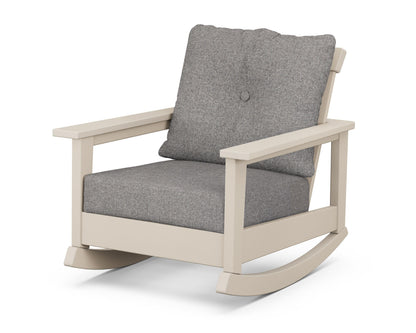 POLYWOOD® Prescott Deep Seating Rocking Chair in Sand / Grey Mist